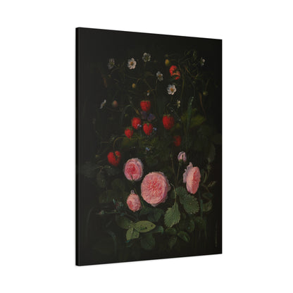 Still Life with Strawberries and Roses Canvas Print