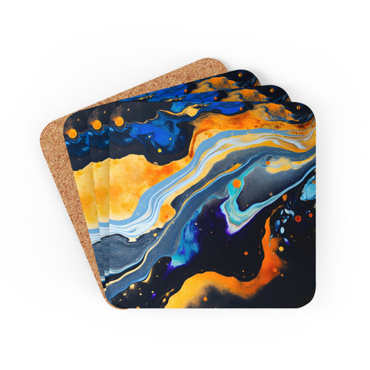 Black, Navy and Gold Celestial | Set of 4 Coasters
