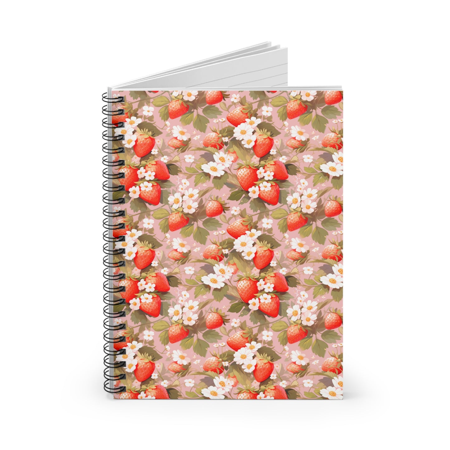 Symphony of Strawberries | Ruled Line Spiral Notebook