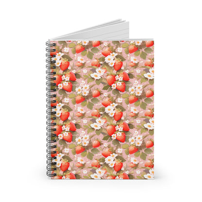 Symphony of Strawberries | Ruled Line Spiral Notebook