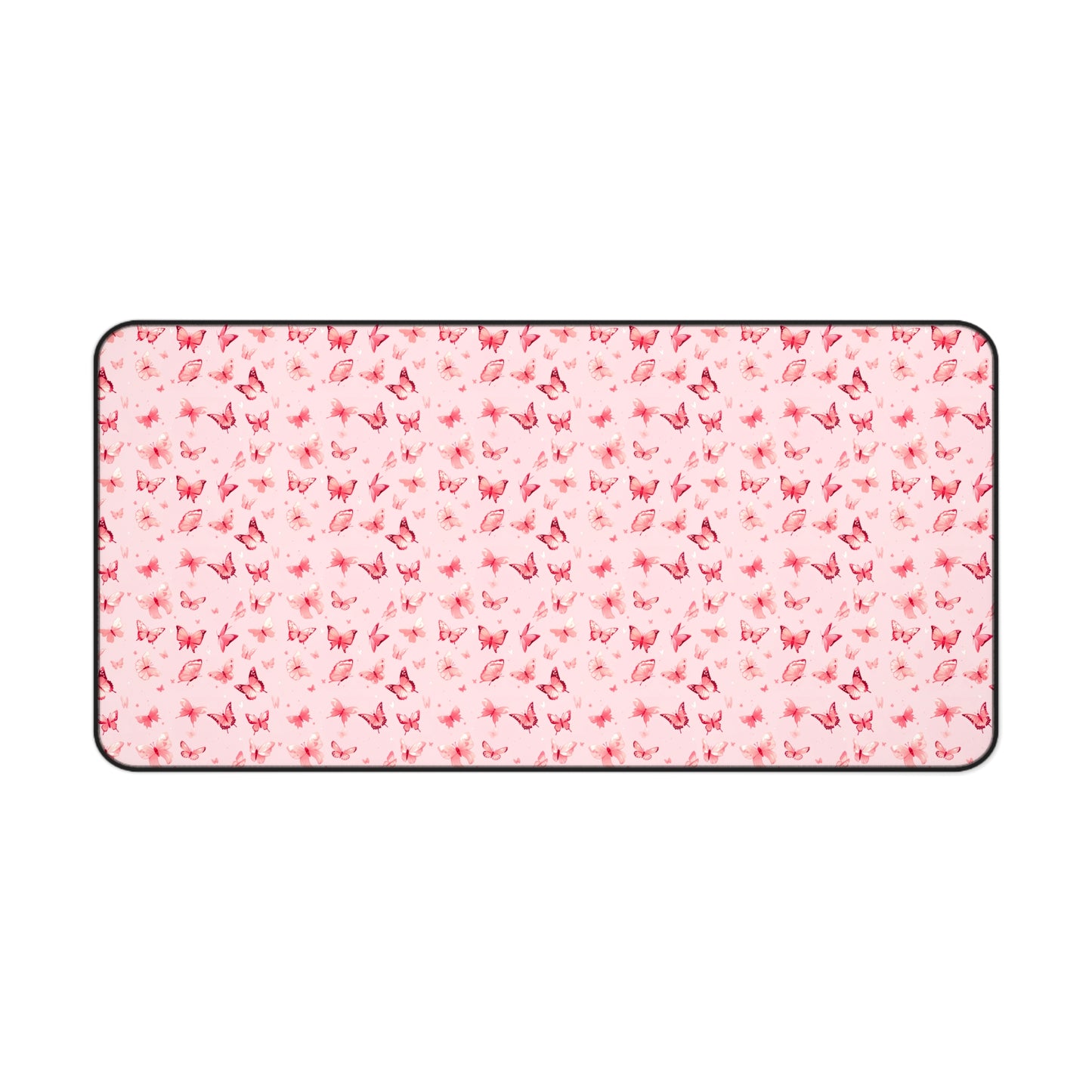 Whimsical Pink Butterflies Desk Mat