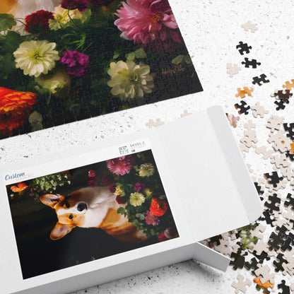 Corgi Amongst Flowers | Jigsaw Puzzle