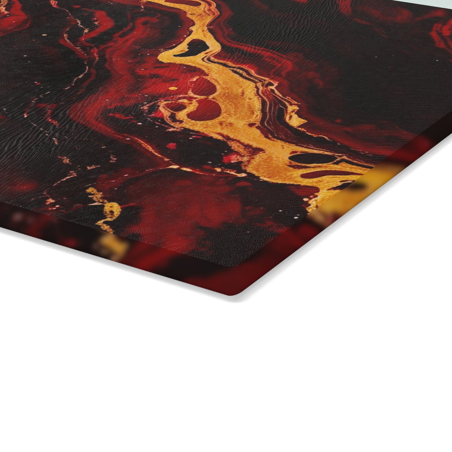 Crimson and Black Marble Glass Cutting Board