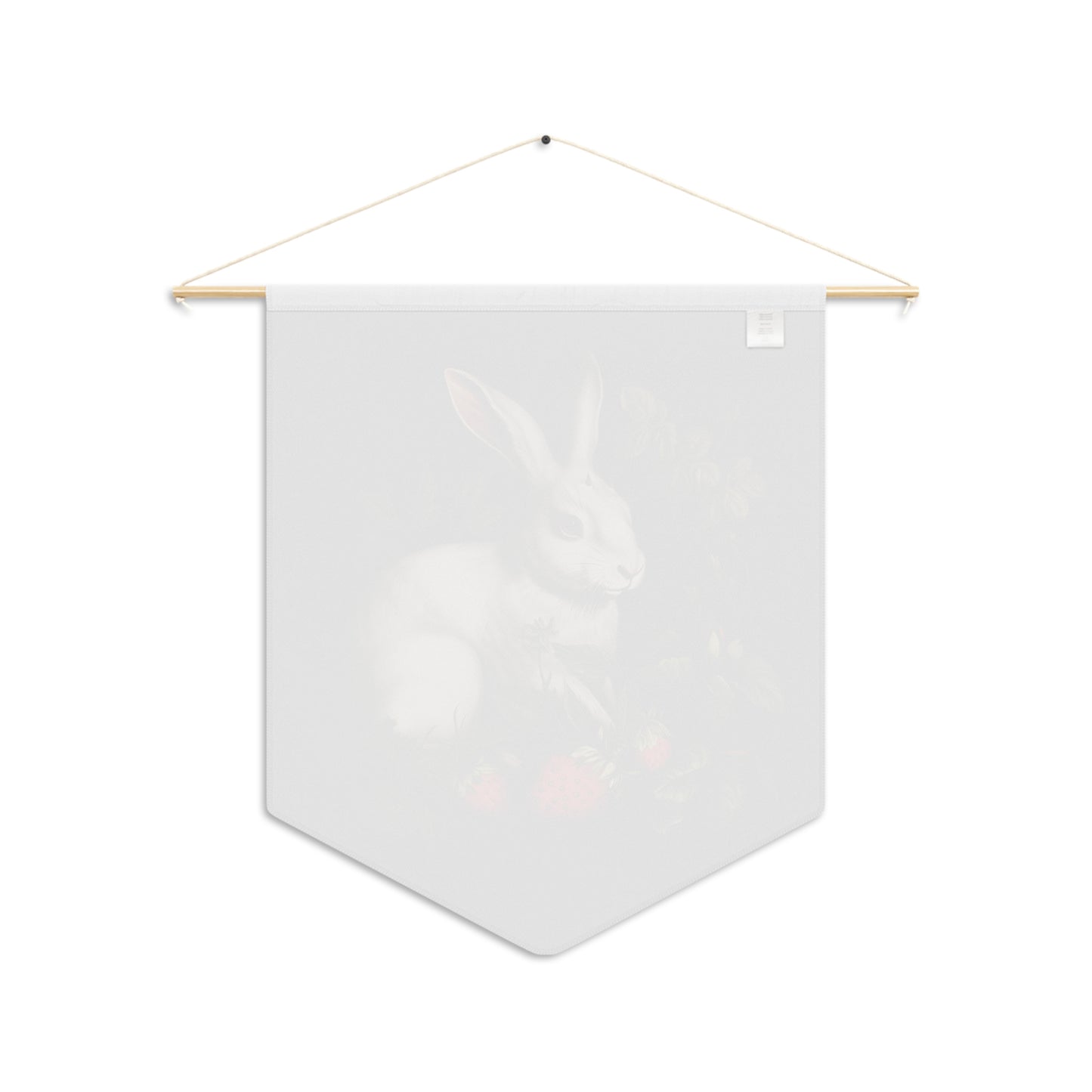 White Rabbit with Horns | Hanging Pennant