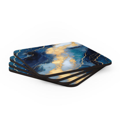 Navy Blue and Teal Geode | Set of 4 Coasters