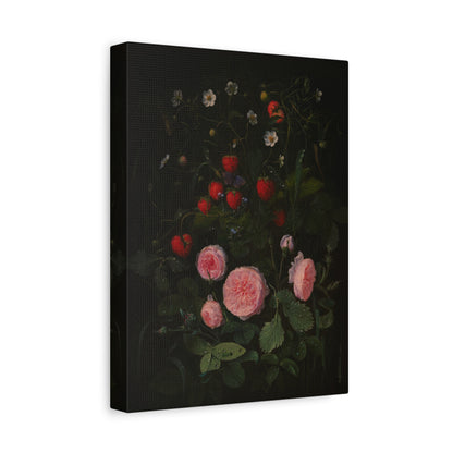 Still Life with Strawberries and Roses Canvas Print