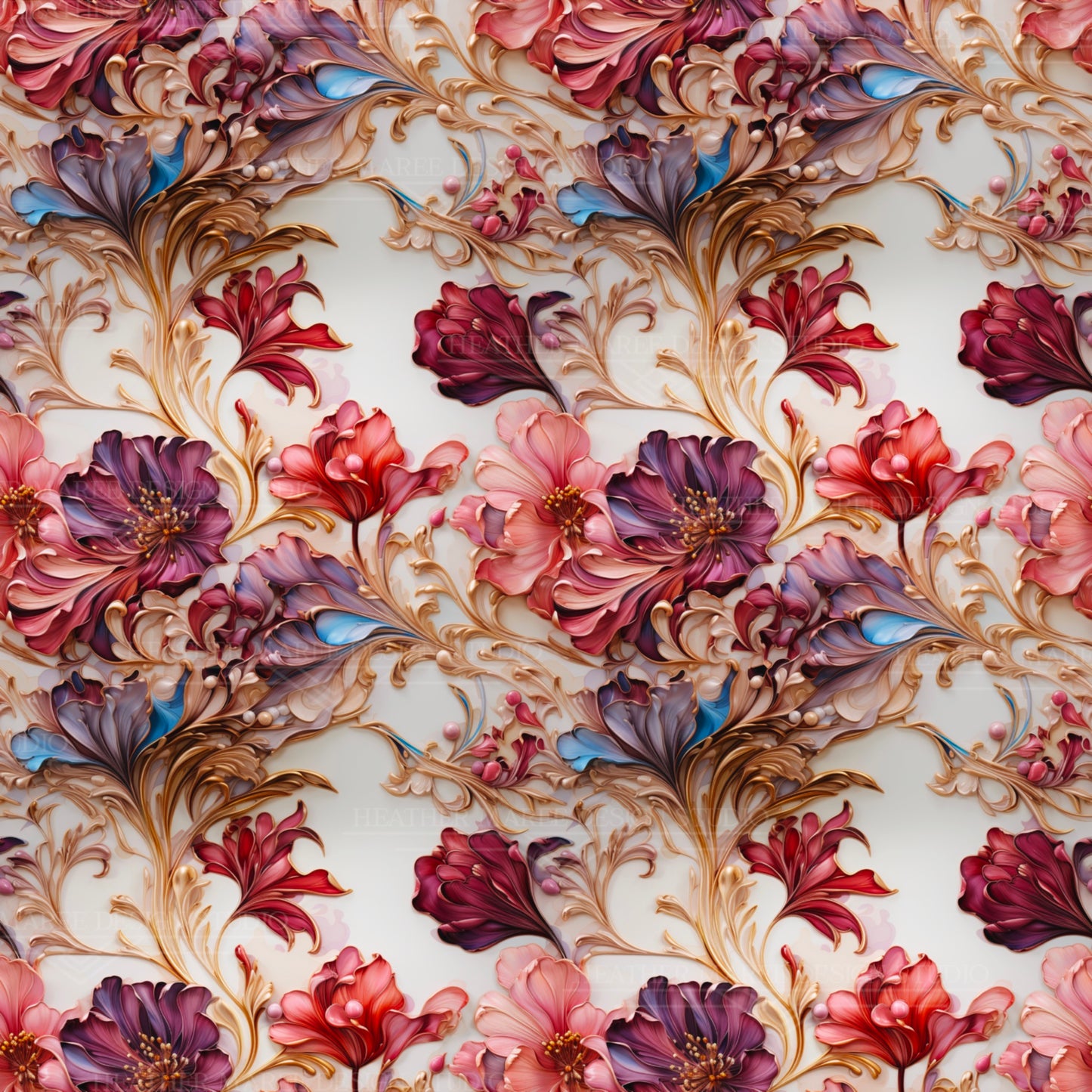 Floral Art Nouveau Elegance | Phone Wallpaper