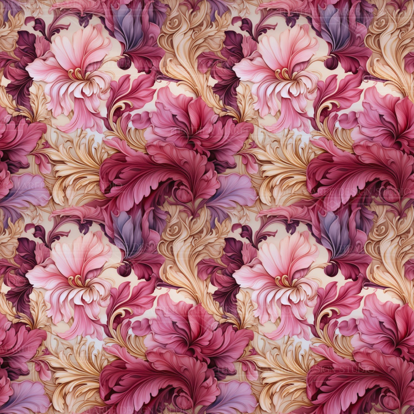 Art Deco Floral Symphony | Phone Wallpaper