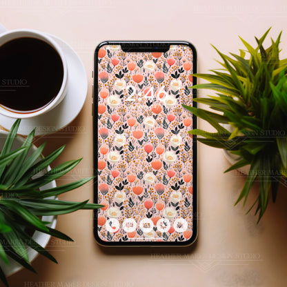 Floral Folk Whimsy | Phone Wallpaper