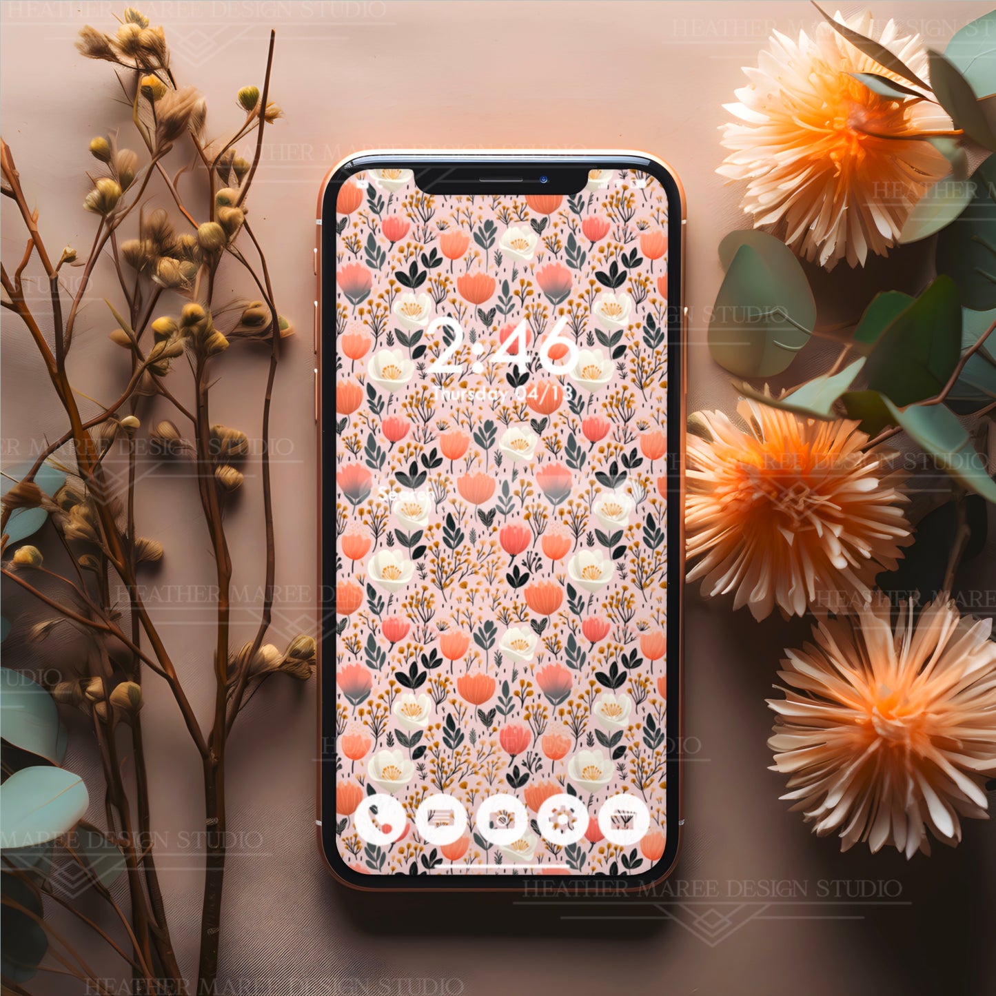 Floral Folk Whimsy | Phone Wallpaper