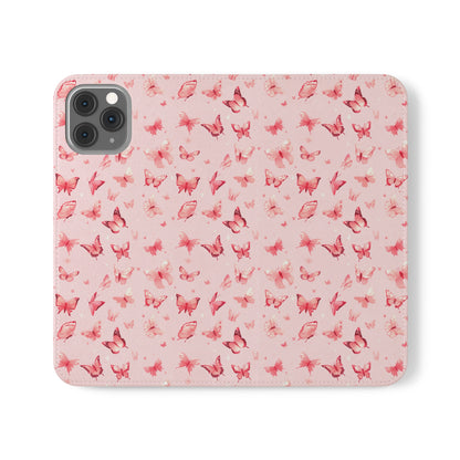 Whimsical Pink Butterflies | Wallet Phone Case