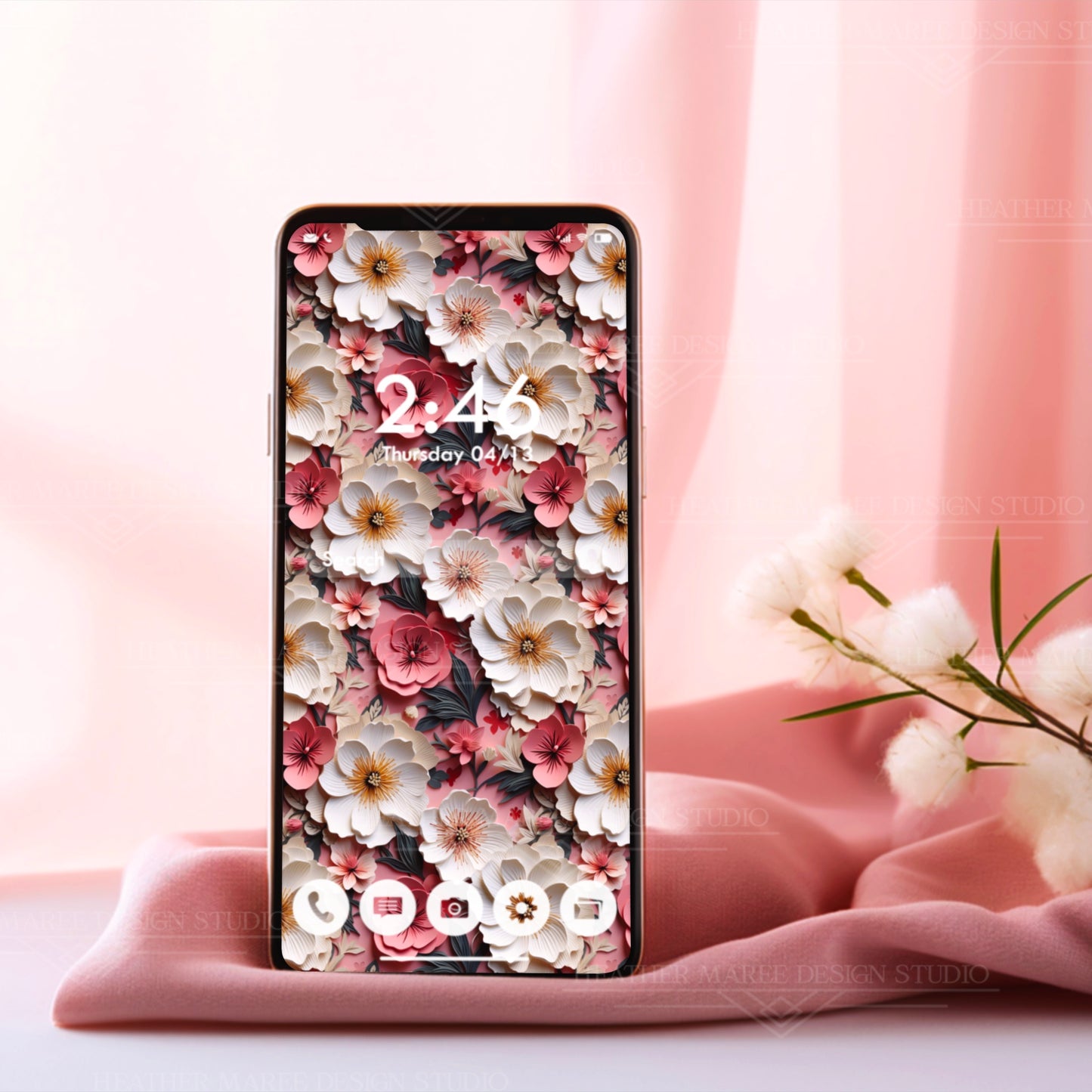 Floral Papercut Delight | Phone Wallpaper