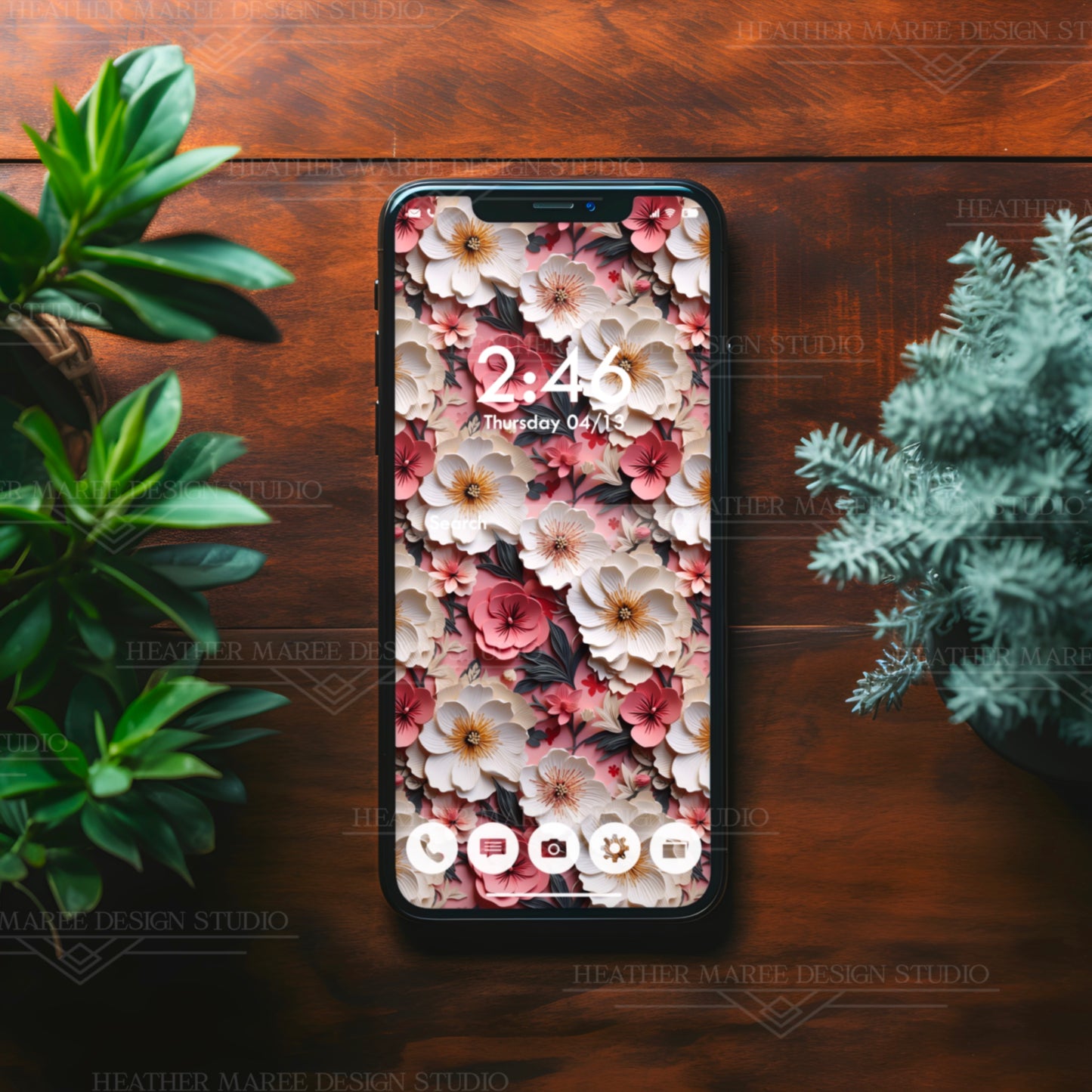 Floral Papercut Delight | Phone Wallpaper