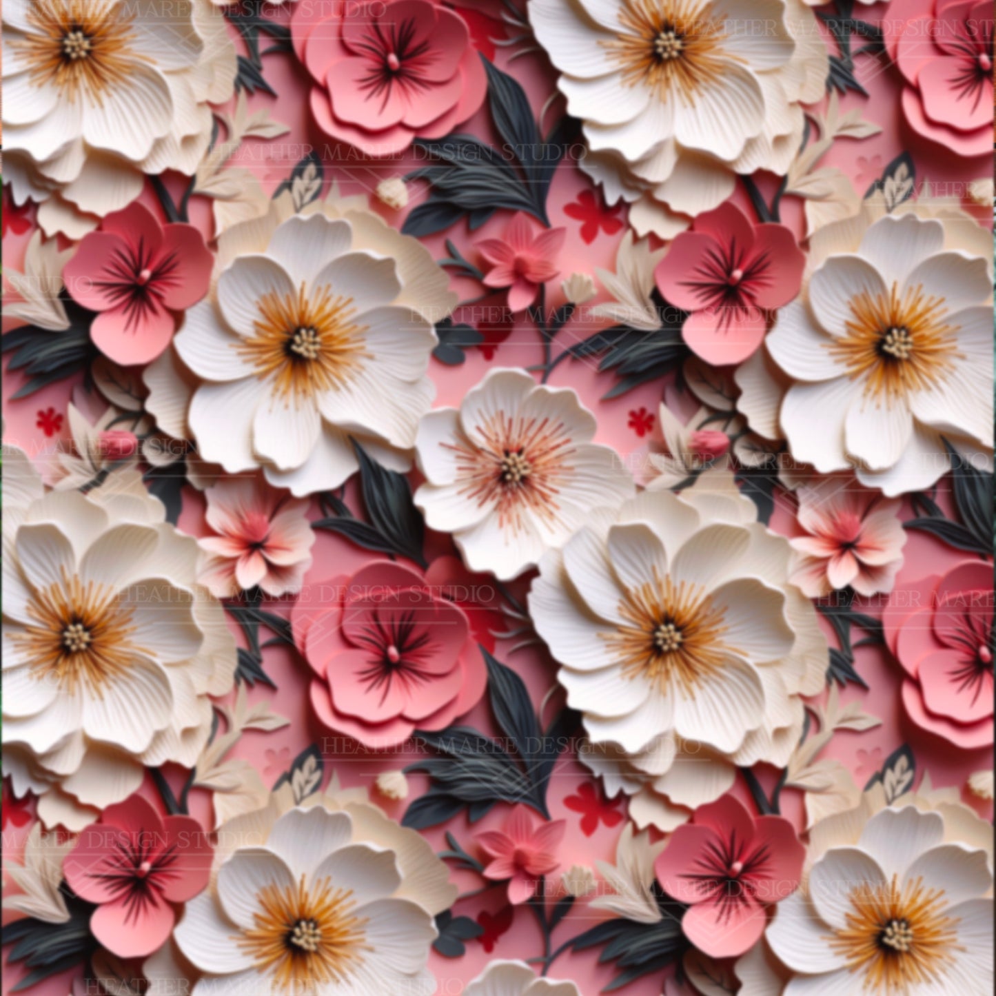 Floral Papercut Delight | Phone Wallpaper