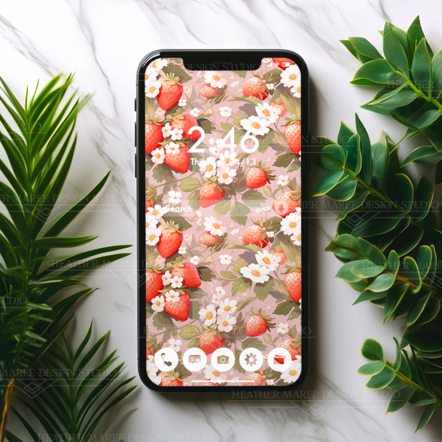 Symphony of Strawberries | Phone Wallpaper