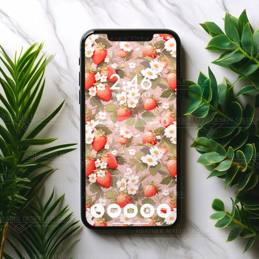 Symphony of Strawberries | Phone Wallpaper