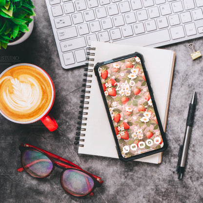 Symphony of Strawberries | Phone Wallpaper