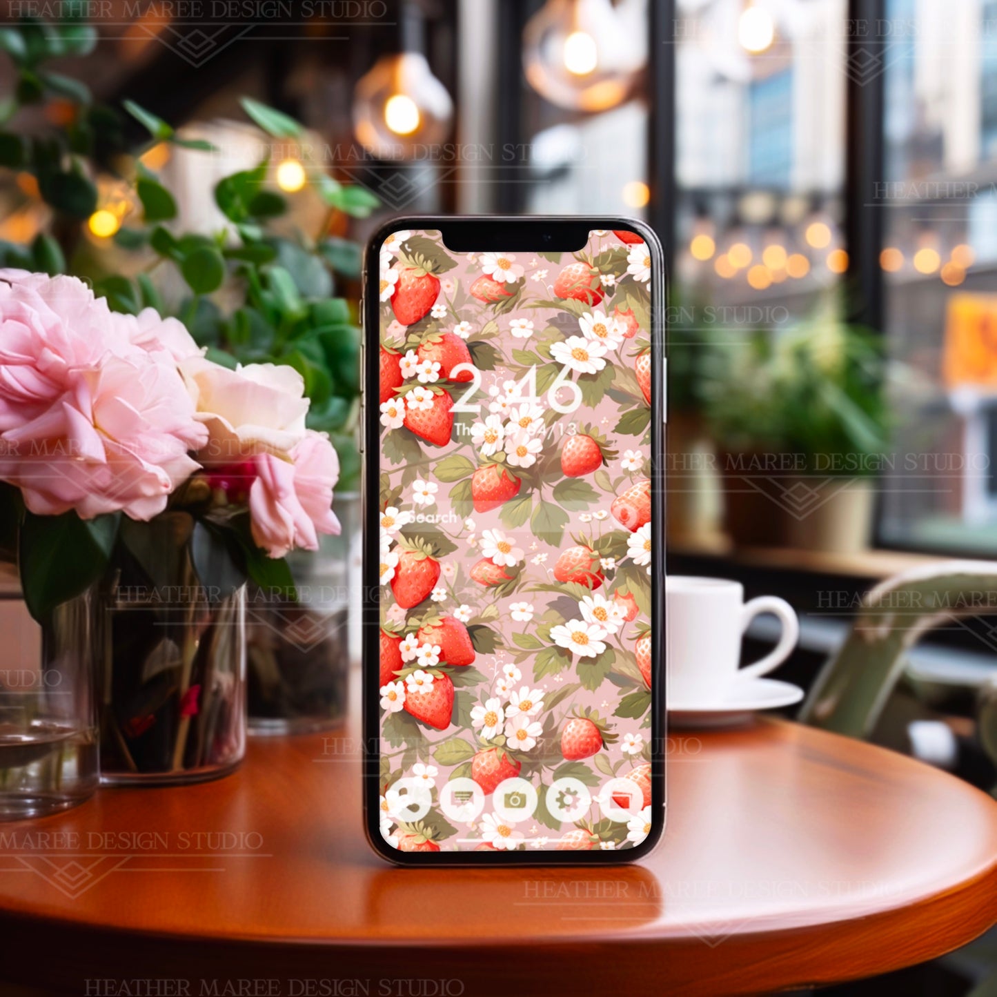 Symphony of Strawberries | Phone Wallpaper