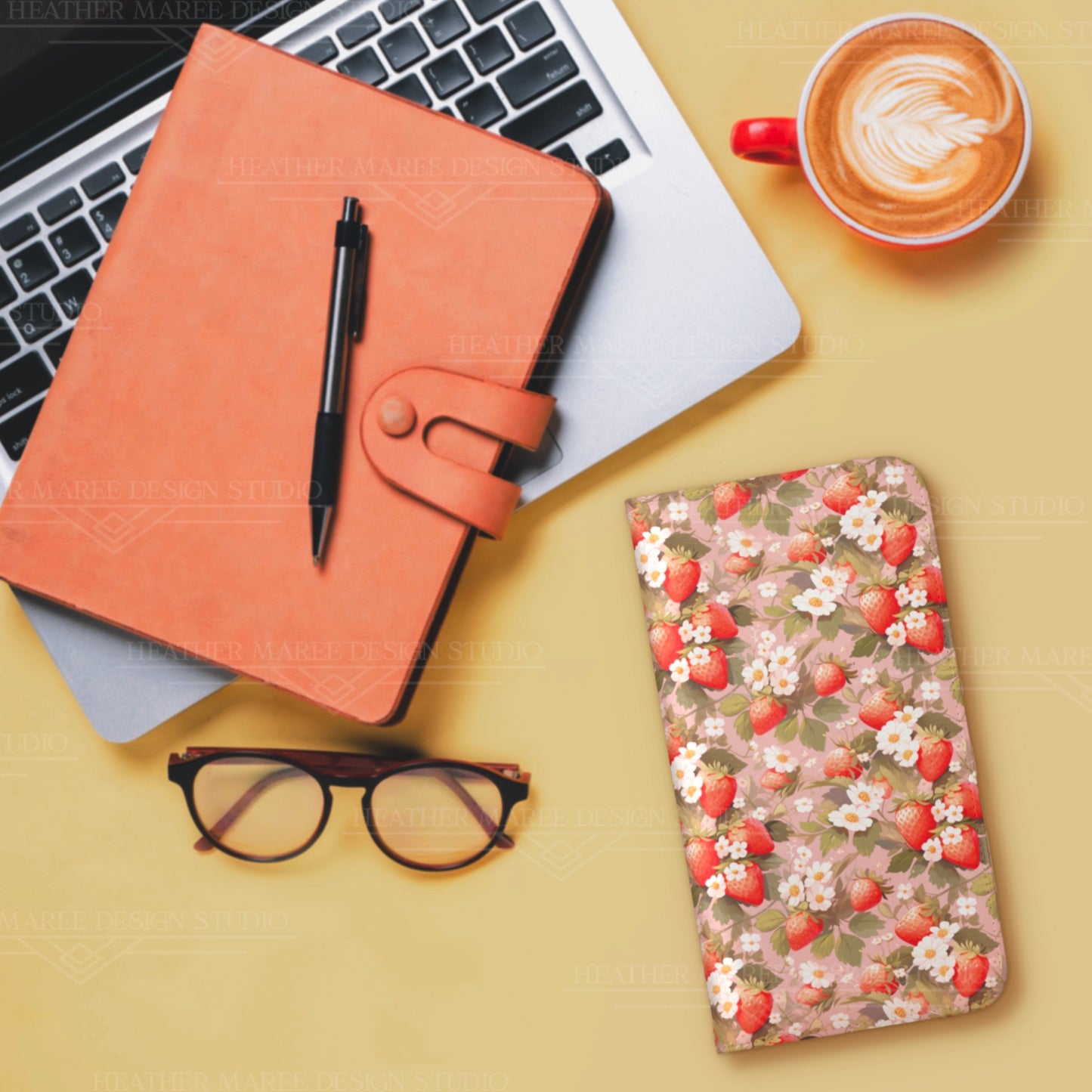 Symphony of Strawberries | Wallet Phone Case