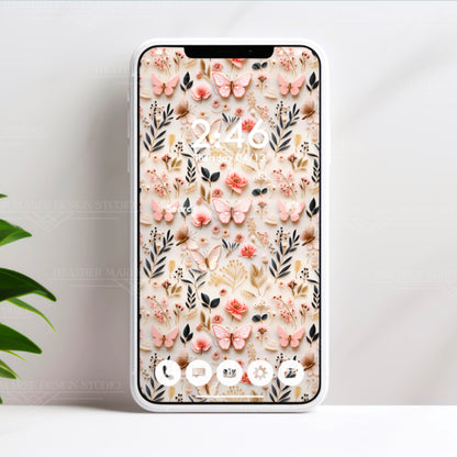 Gilded Butterfly Reverie | Phone Wallpaper