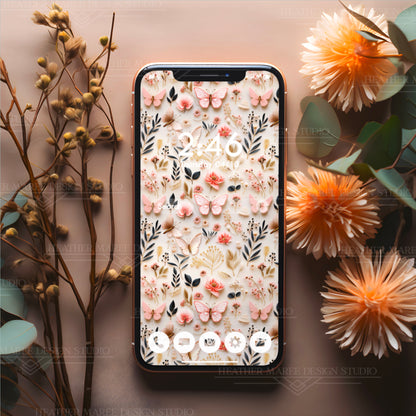 Gilded Butterfly Reverie | Phone Wallpaper