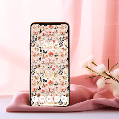 Gilded Butterfly Reverie | Phone Wallpaper