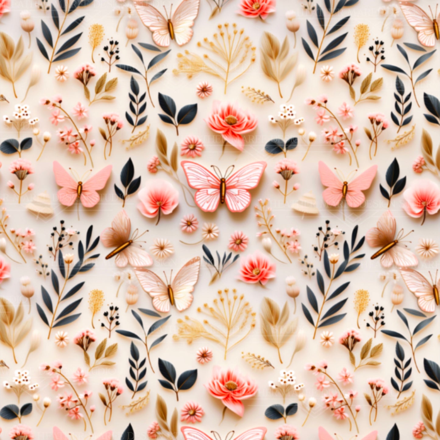 Gilded Butterfly Reverie | Phone Wallpaper