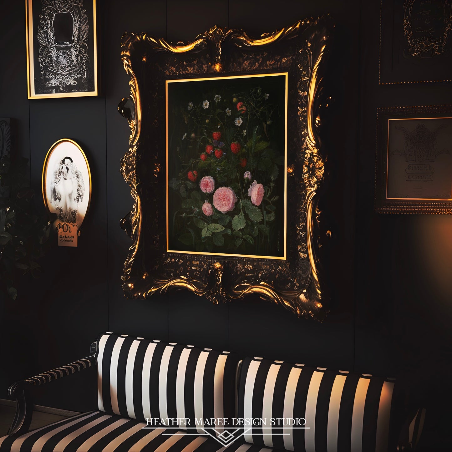 Still Life with Strawberries and Roses