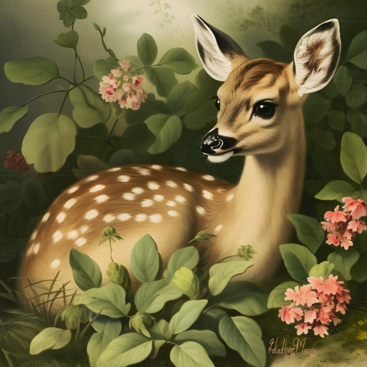 Fawn Amongst Flowers