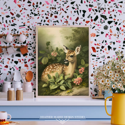 Fawn Amongst Flowers