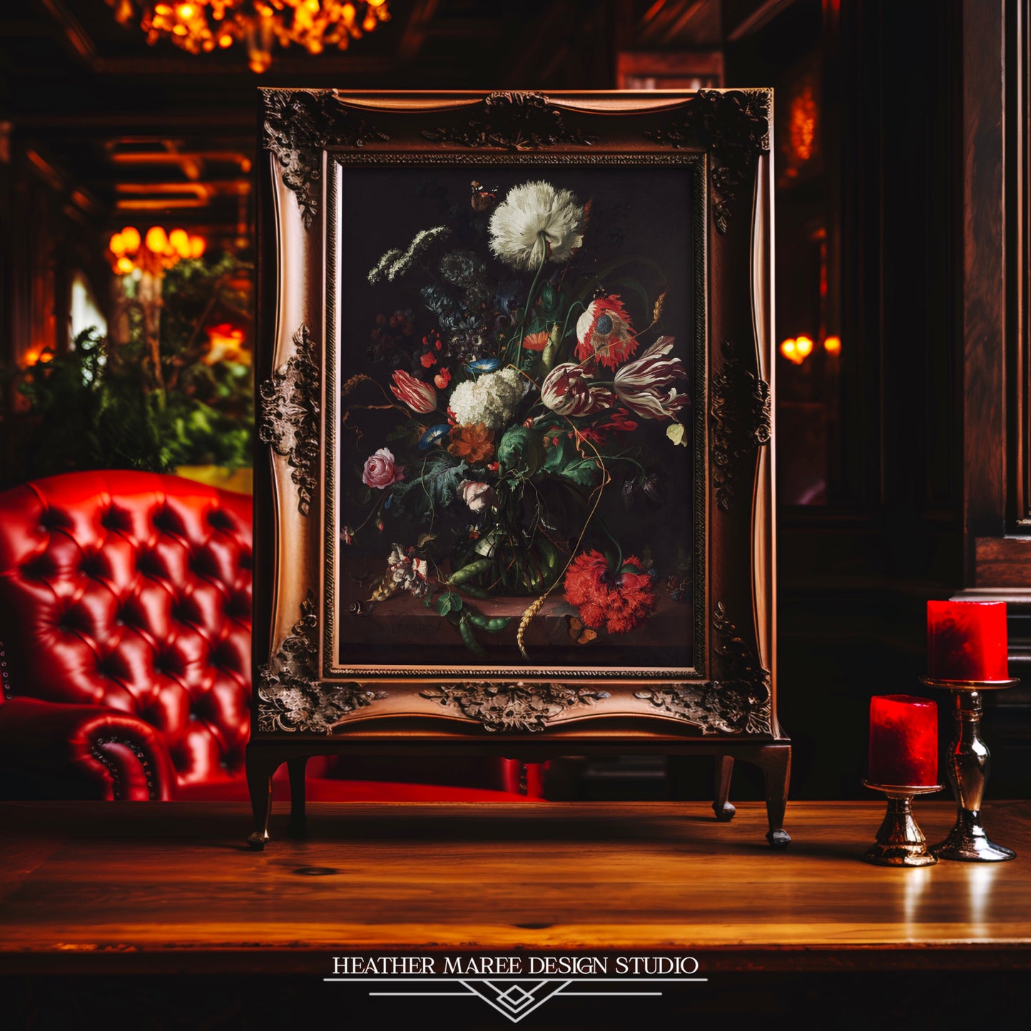 Vase of Flowers with Butterflies