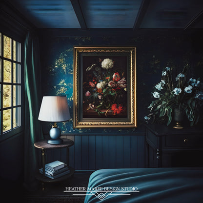 Vase of Flowers with Butterflies