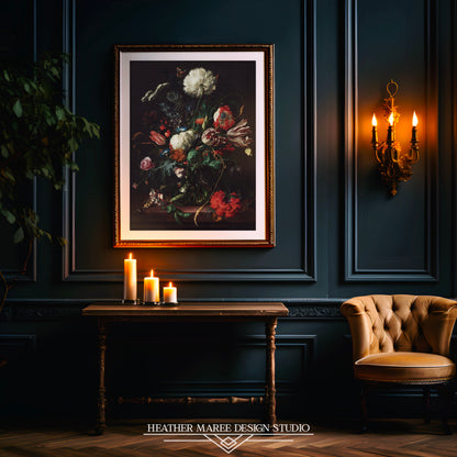 Vase of Flowers with Butterflies