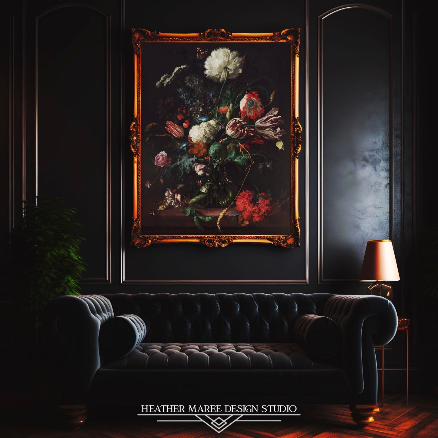 Vase of Flowers with Butterflies