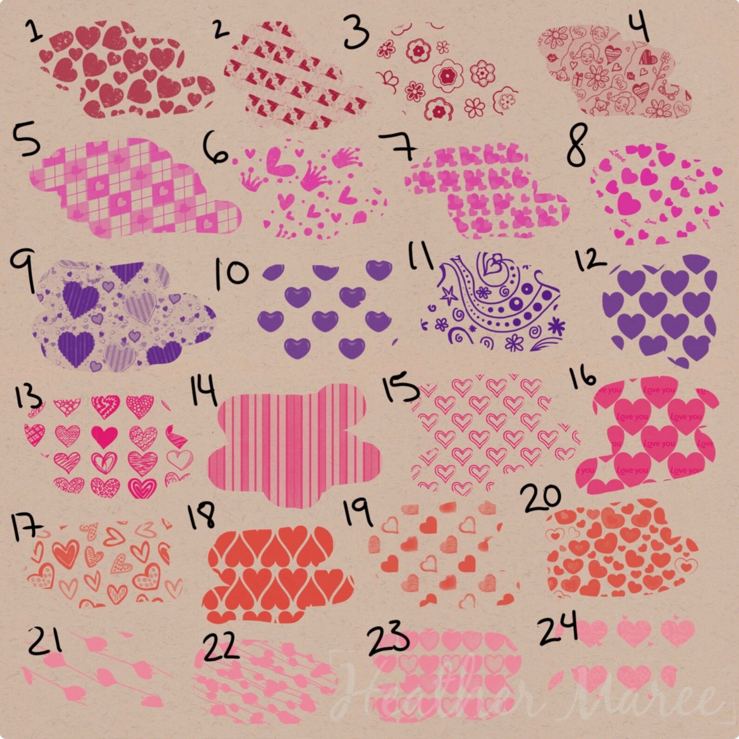 Romantic Lovecore | Procreate Pattern Brushes