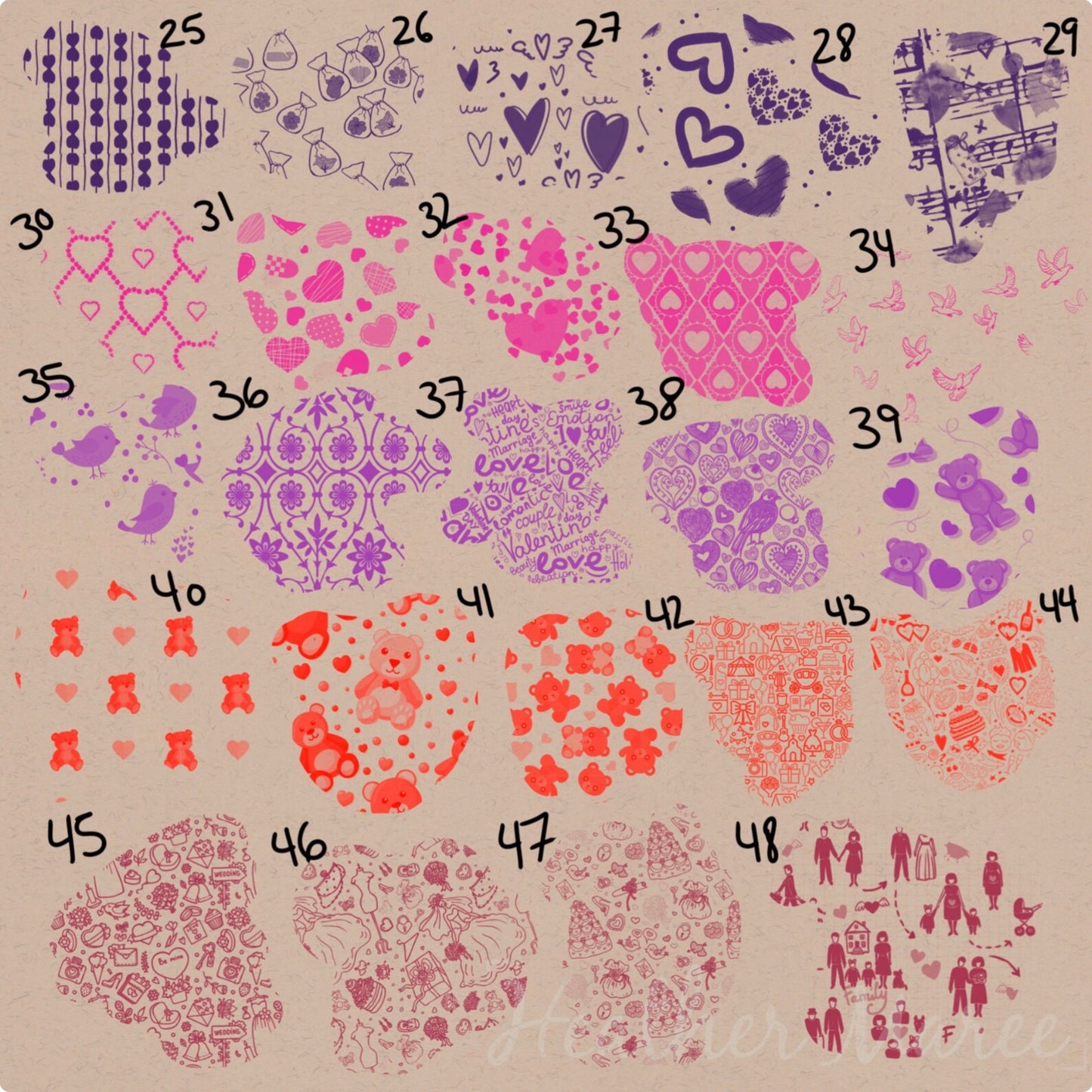 Romantic Lovecore | Procreate Pattern Brushes