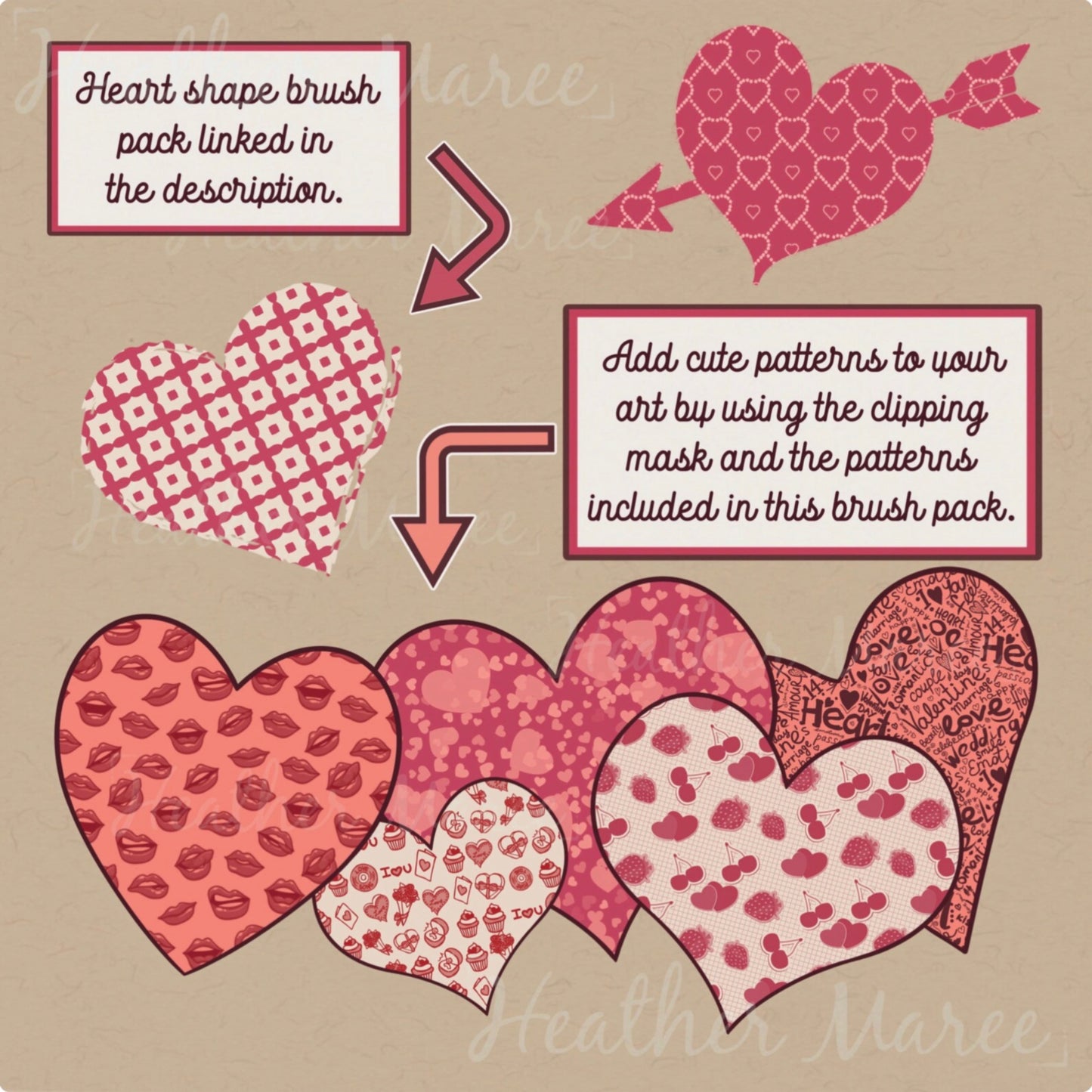 Romantic Lovecore | Procreate Pattern Brushes