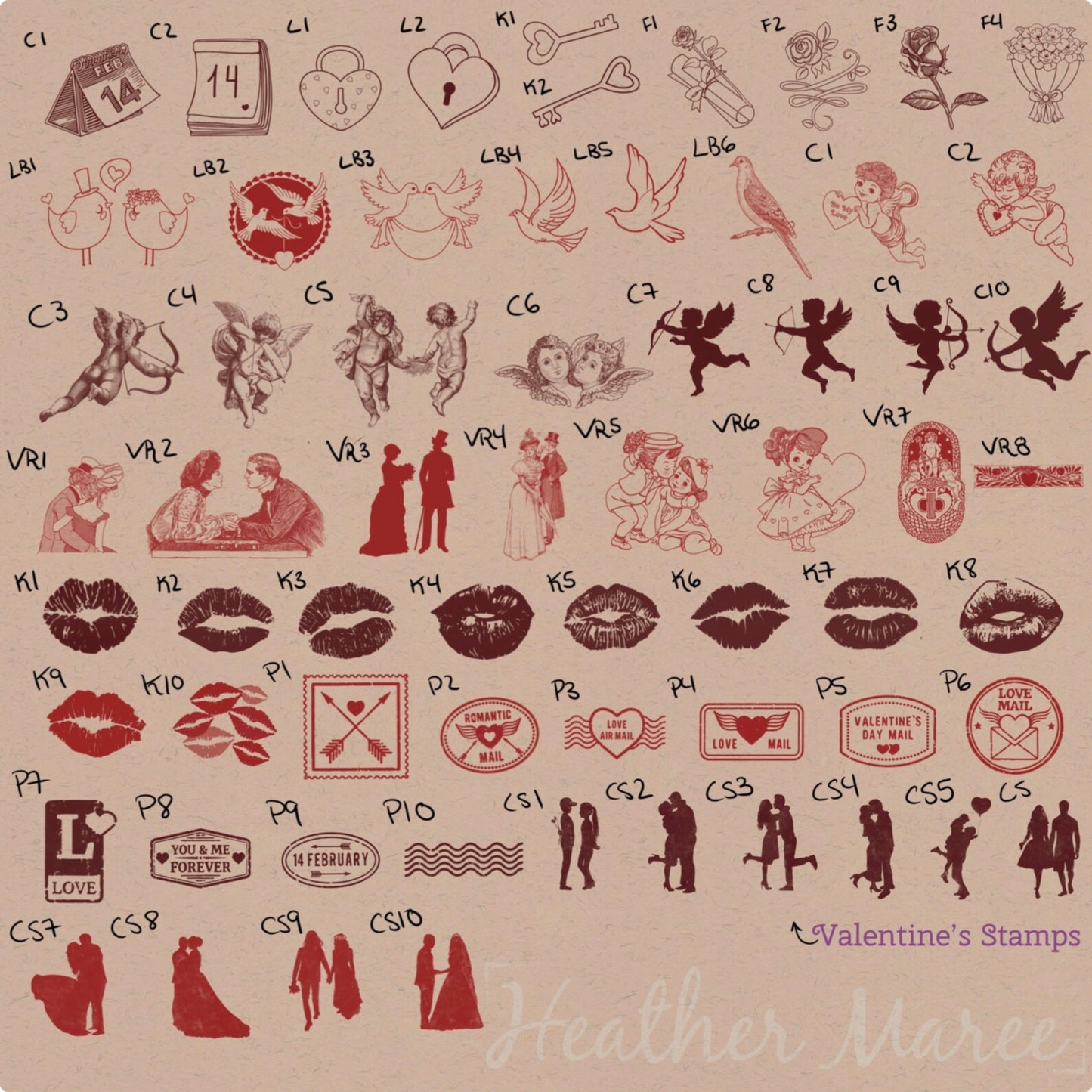 Romantic Valentine | Procreate Stamp Brushes