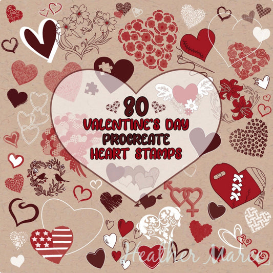Heart Shapes | Procreate Stamp Brushes