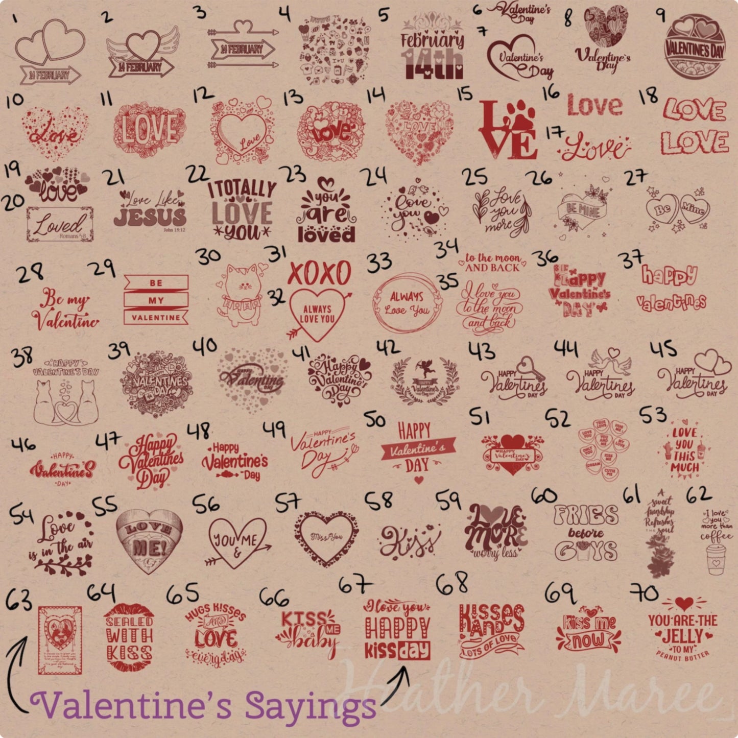 Valentine’s Day Greetings | Procreate Brush Stamps