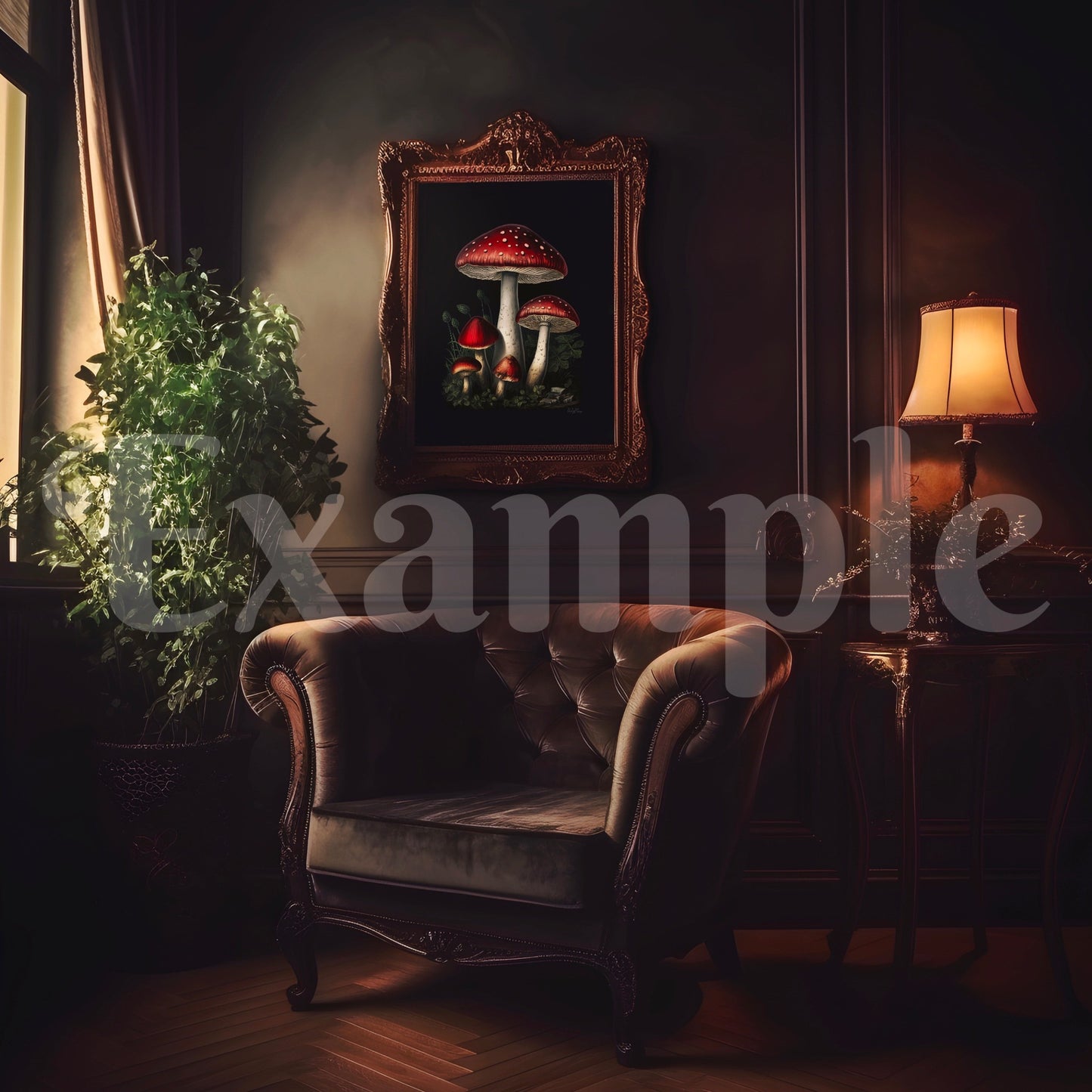 Dark Wooden Hanging Frame Mockup