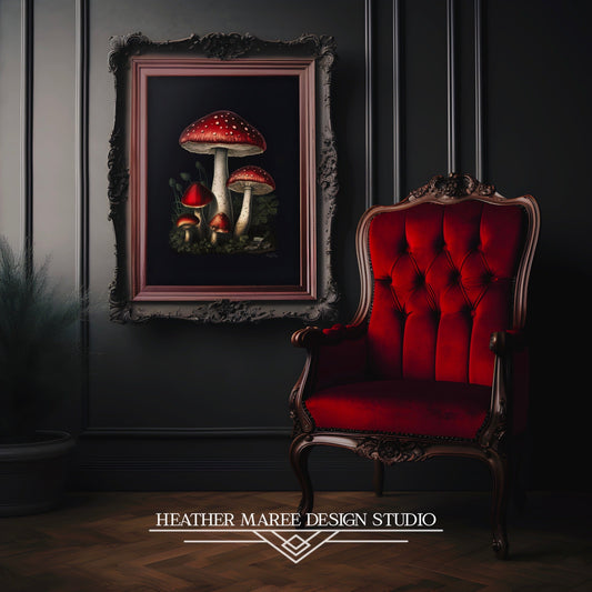 Moody Fly Agaric Mushrooms