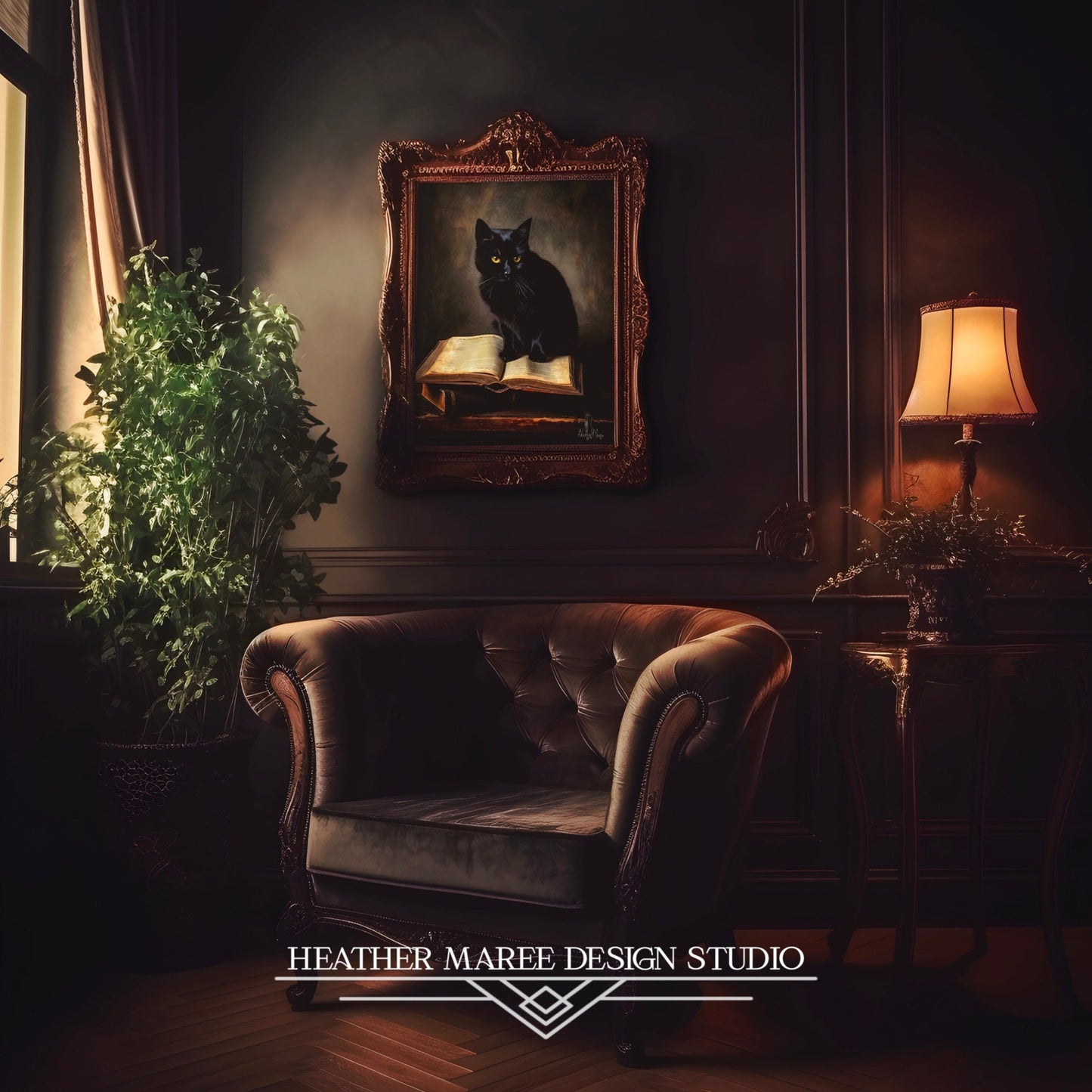 Black Cat with Books