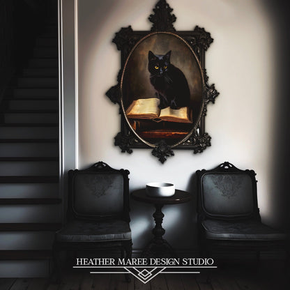 Black Cat with Books