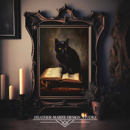 Black Cat with Books