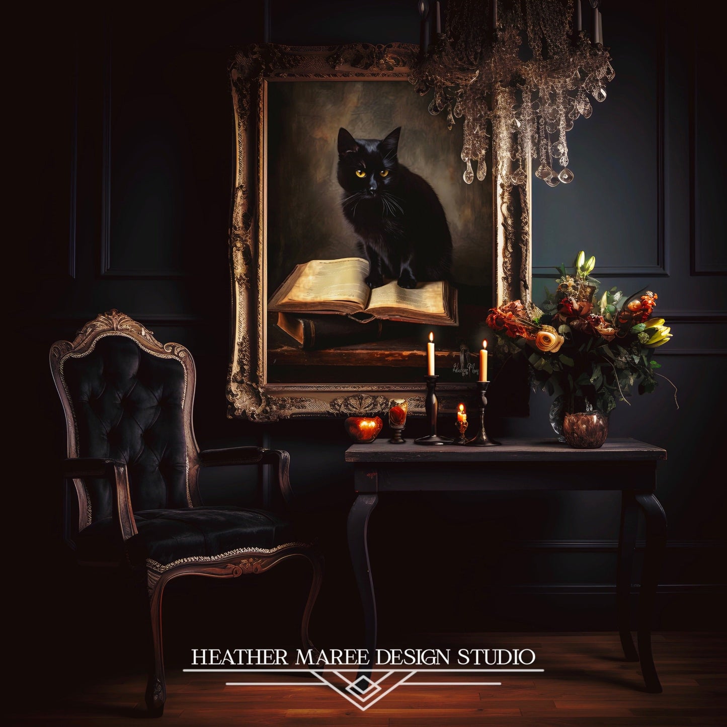 Black Cat with Books