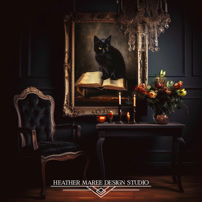 Black Cat with Books