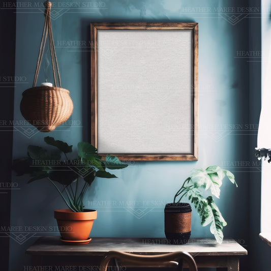 Rustic Vertical Wood Frame Mockup