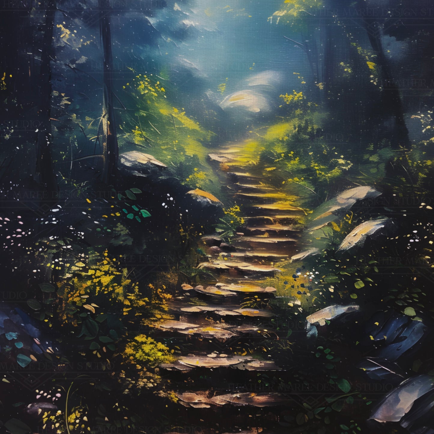 Hidden Forest Pathway | Ruled Line Spiral Notebook