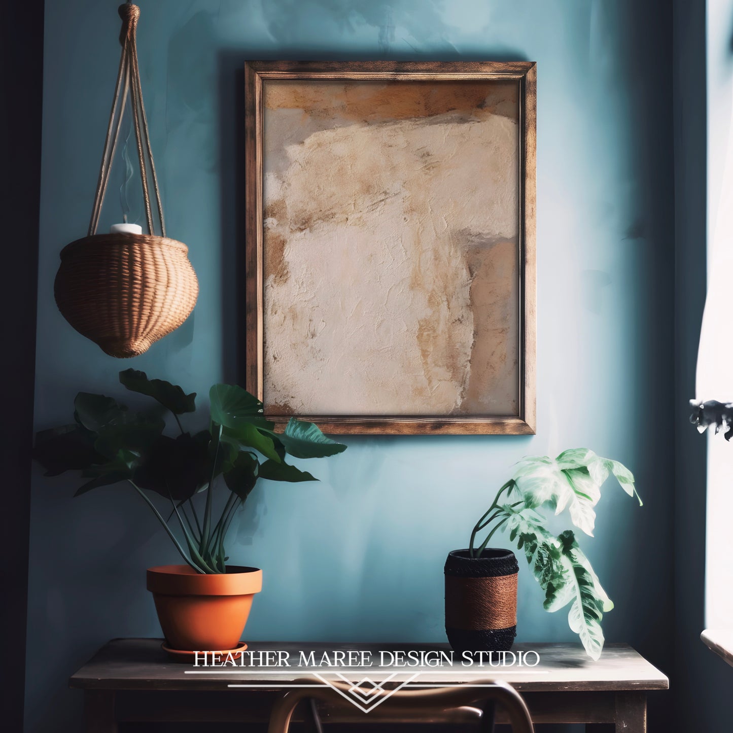 Modern Cream and Beige Abstract Print